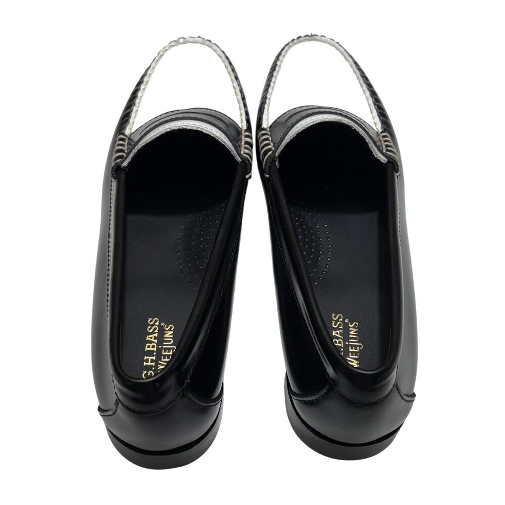 G.H. Bass WHITNEY WEEJUNS Penny Loafers in Black White Leather Size 8.5 $198 - Picture 8 of 13